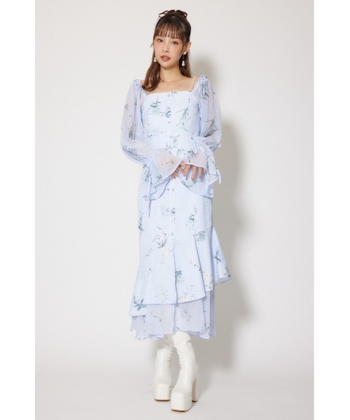 rienda(リエンダ)の「ビスチェパターンアシンンメトリーマーメイドワンピース 秋服 冬服(ワンピース・レディース・ブルー/ライトイエロー/ブラック・MEDIUM/SMALL)」の11枚目の写真