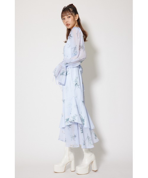 rienda(リエンダ)の「ビスチェパターンアシンンメトリーマーメイドワンピース 秋服 冬服(ワンピース・レディース・ブルー/ライトイエロー/ブラック・MEDIUM/SMALL)」の12枚目の写真