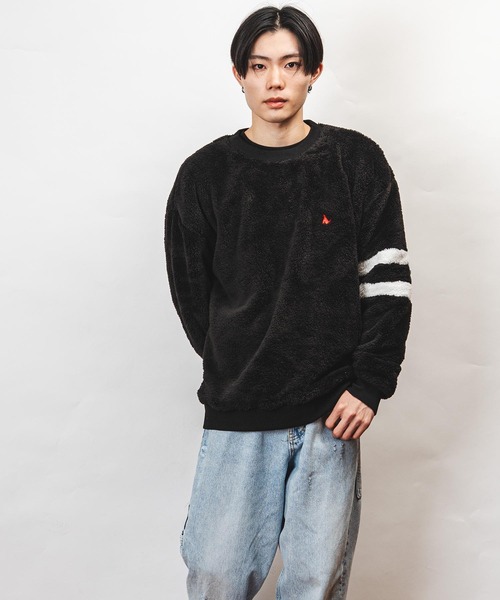 Healthknit Product（ヘルスニットプロダクト）の「Healthknit Product ヘルスニットプロダクト コヨーテ 刺繍 ボア クルーネック スウェット(GW)（スウェット・メンズ・ベージュ/ブラック・XL/M/L）」の6枚目の写真