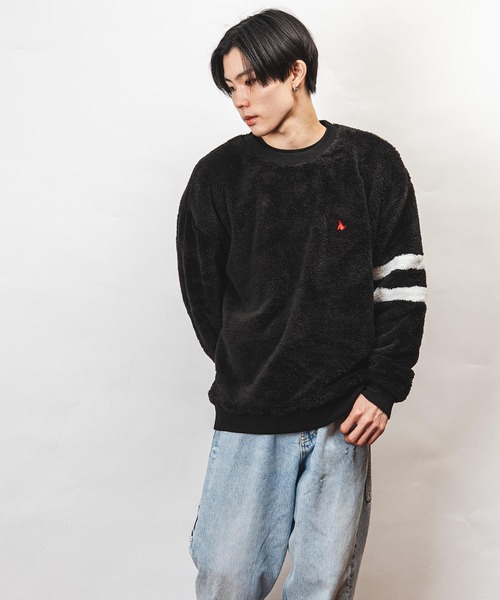 Healthknit Product（ヘルスニットプロダクト）の「Healthknit Product ヘルスニットプロダクト コヨーテ 刺繍 ボア クルーネック スウェット(GW)（スウェット・メンズ・ベージュ/ブラック・XL/M/L）」の7枚目の写真