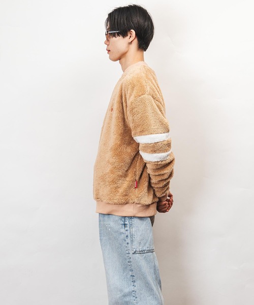 Healthknit Product（ヘルスニットプロダクト）の「Healthknit Product ヘルスニットプロダクト コヨーテ 刺繍 ボア クルーネック スウェット(GW)（スウェット・メンズ・ベージュ/ブラック・XL/M/L）」の13枚目の写真