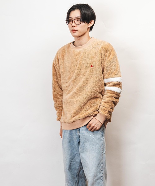 Healthknit Product（ヘルスニットプロダクト）の「Healthknit Product ヘルスニットプロダクト コヨーテ 刺繍 ボア クルーネック スウェット(GW)（スウェット・メンズ・ベージュ/ブラック・XL/M/L）」の10枚目の写真