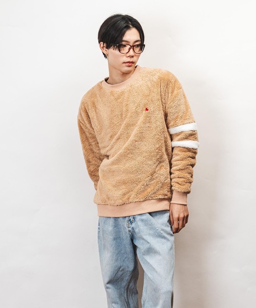 Healthknit Product（ヘルスニットプロダクト）の「Healthknit Product ヘルスニットプロダクト コヨーテ 刺繍 ボア クルーネック スウェット(GW)（スウェット・メンズ・ベージュ/ブラック・XL/M/L）」の12枚目の写真