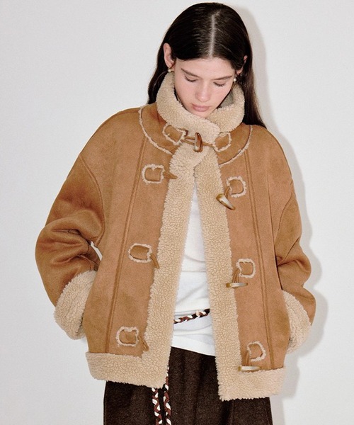 合皮パイピング ムートンジャケット FD24W262【Fano Studios