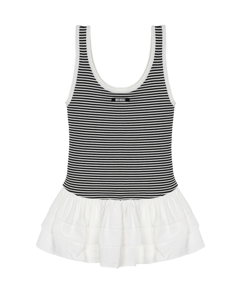 NICK&NICOLE(ニックアンドニコール)の「NICOLE MULTI FRILL SLEEVELESS TOP_BLACK STRIPE(Tシャツ/カットソー・レディース・ブラック・FREE)」の4枚目の写真