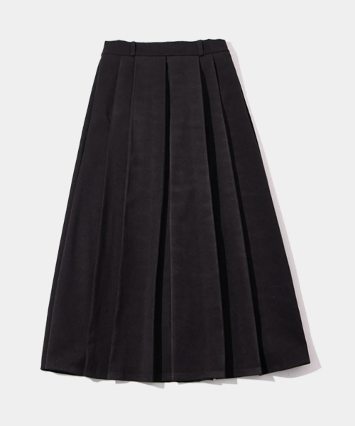 PLACE STUDIO（プレイススタジオ）の「Classic Suede Plaid Pleated Midi Skirt [Black]（スカート・レディース・ブラック・FREE）」の2枚目の写真
