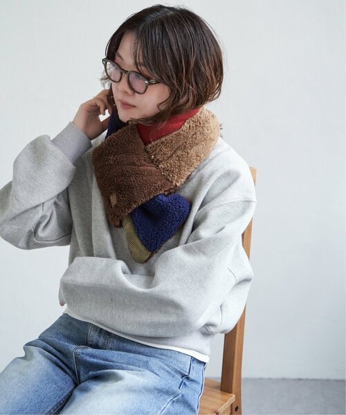 KRIFF MAYER(クリフメイヤー)の「KRIFF MAYER クリフメイヤー 切り替えマフラー(マフラー・メンズ・ブラック/その他1/ブラウン・FREE)」の14枚目の写真