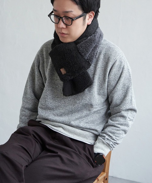 KRIFF MAYER(クリフメイヤー)の「KRIFF MAYER クリフメイヤー 切り替えマフラー(マフラー・メンズ・ブラック/その他1/ブラウン・FREE)」の7枚目の写真