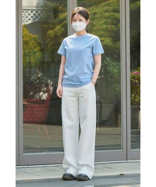 MUSINSA STANDARD WOMAN（ムシンサスタンダードウーマン）の「ウィメンズベーシッククルーネックTシャツ[スカイブルー]（Tシャツ/カットソー・レディース・その他・SMALL/MEDIUM/LARGE/X-LARGE/X-SMALL）」の9枚目の写真
