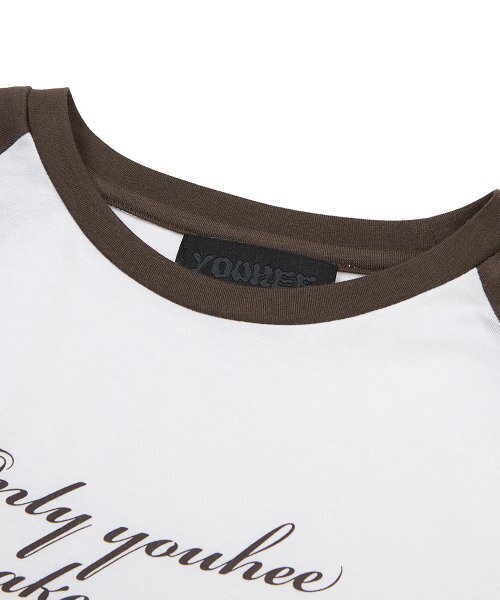 YOUHEE(ユヒ)の「REGLAN LETTERING LONG SLEEVE BROWN(Tシャツ/カットソー・レディース・その他・FREE)」の3枚目の写真