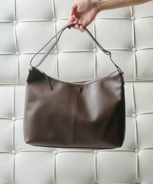 Adoon plain（アドーンプレーン）の「2-WayArtificial Grain  Shoulder Bag / 2Way合皮ショルダーバッグ（ショルダーバッグ・メンズ・ブラック/ブラウン・FREE）」の3枚目の写真