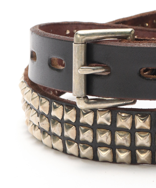JOURNAL STANDARD（ジャーナルスタンダード）の「MADE IN CALIF Pylamid Studs 3line Belt（ベルト・メンズ・ブラック・32/34/36）」の4枚目の写真