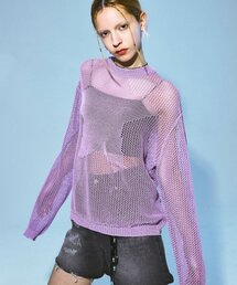 STAR PUNCHING NET KNIT PURPLE