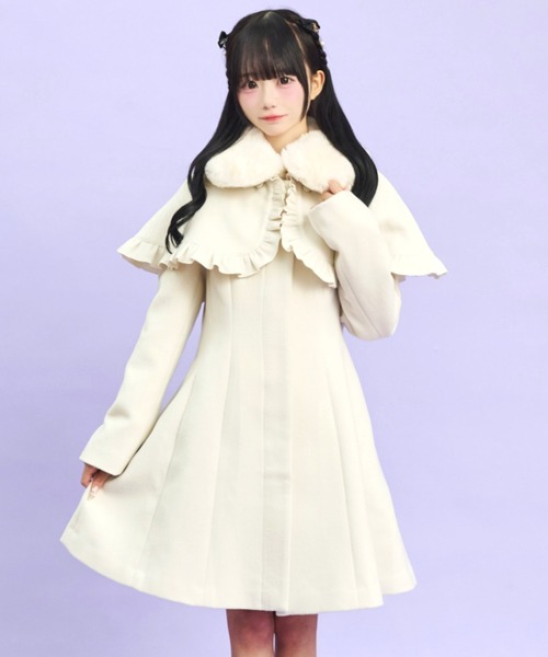 Secret Honey（シークレットハニー）の「ケープ付コート（その他アウター・レディース・グレー/オフホワイト・MEDIUM）」の10枚目の写真