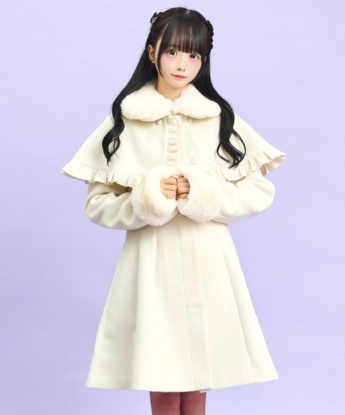 Secret Honey（シークレットハニー）の「ケープ付コート（その他アウター・レディース・グレー/オフホワイト・MEDIUM）」の9枚目の写真