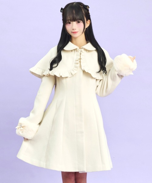 Secret Honey（シークレットハニー）の「ケープ付コート（その他アウター・レディース・グレー/オフホワイト・MEDIUM）」の12枚目の写真