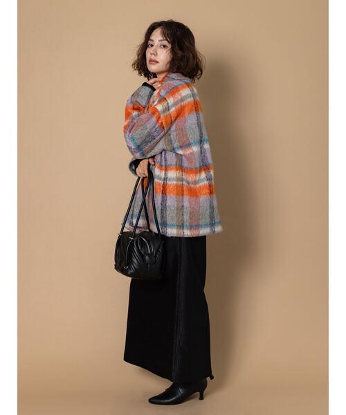 Te chichi CLASSIC（テチチクラシック）の「シャギーチェックテーラーショートコート《2025winter catalog item》（その他アウター・レディース・シルバーグレー/ベージュ・F）」の6枚目の写真