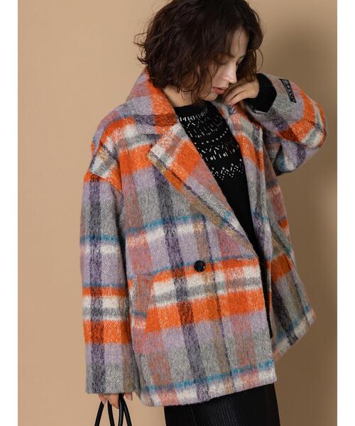 Te chichi CLASSIC（テチチクラシック）の「シャギーチェックテーラーショートコート《2025winter catalog item》（その他アウター・レディース・シルバーグレー/ベージュ・F）」の19枚目の写真