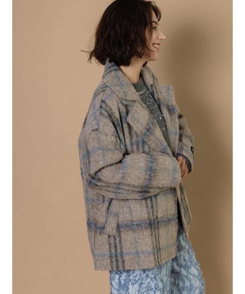 Te chichi CLASSIC（テチチクラシック）の「シャギーチェックテーラーショートコート《2025winter catalog item》（その他アウター・レディース・シルバーグレー/ベージュ・F）」の15枚目の写真
