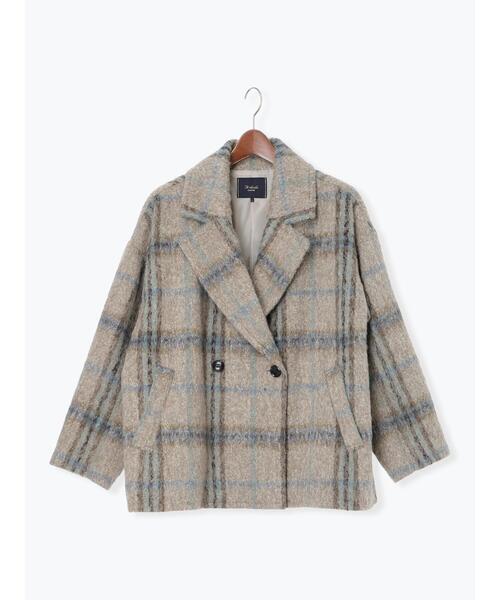 Te chichi CLASSIC（テチチクラシック）の「シャギーチェックテーラーショートコート《2025winter catalog item》（その他アウター・レディース・シルバーグレー/ベージュ・F）」の16枚目の写真