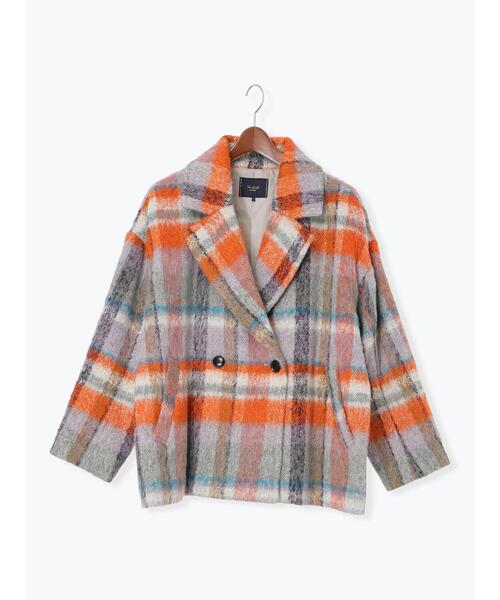 Te chichi CLASSIC（テチチクラシック）の「シャギーチェックテーラーショートコート《2025winter catalog item》（その他アウター・レディース・シルバーグレー/ベージュ・F）」の17枚目の写真