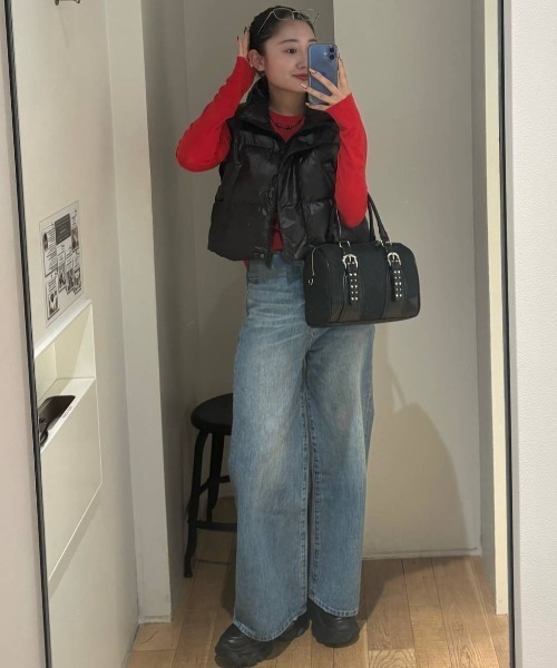 JEANASIS（ジーナシス）の「シルキータッチクルーLS TEE/629911（Tシャツ/カットソー・レディース・ブラック/ホワイト/ベージュ系その他/レッド・FREE）」の22枚目の写真