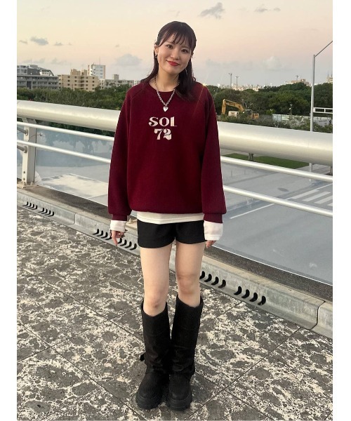 JEANASIS（ジーナシス）の「シルキータッチクルーLS TEE/629911（Tシャツ/カットソー・レディース・ブラック/ホワイト/ベージュ系その他/レッド・FREE）」の18枚目の写真