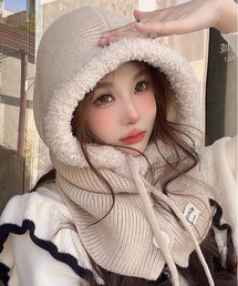 VIBGYOR（ヴィブジョー）の「pur chouchou/もこもも ニット バラクラバ フードウォーマー P4402（ニットキャップ/ビーニー・レディース）」