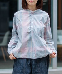 [D.M.G / ディーエムジー] フェードビッグチェックワッシャー プルオーバーシャツ