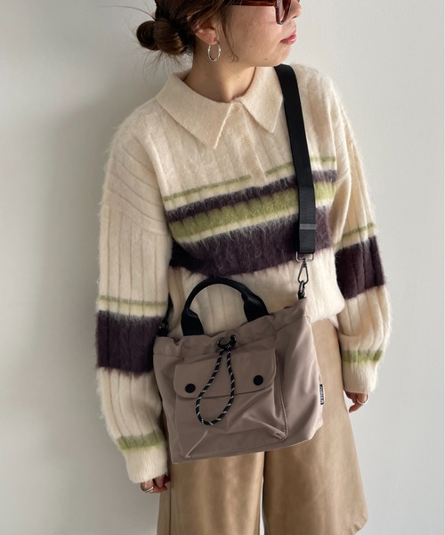 210nouve（トゥージュヌーブ）の「【2WAY】アウトポケット ドロスト ショルダー/ハンドバッグ（ハンドバッグ・レディース・ベージュ/ブラック/グリーン/レッド・FREE）」の18枚目の写真