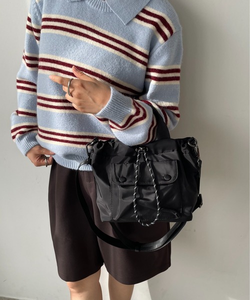 210nouve（トゥージュヌーブ）の「【2WAY】アウトポケット ドロスト ショルダー/ハンドバッグ（ハンドバッグ・レディース・ベージュ/ブラック/グリーン/レッド・FREE）」の14枚目の写真