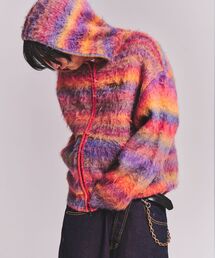 WOKE EDGE / ウォークエッジ GRADATION MOHAIR ZIP KNIT