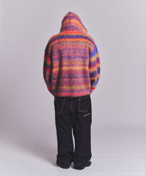 WOKE EDGE(ウォークエッジ)の「WOKE EDGE / ウォークエッジ GRADATION MOHAIR ZIP KNIT(パーカー・メンズ・レッド/ブラック・MEDIUM)」の10枚目の写真