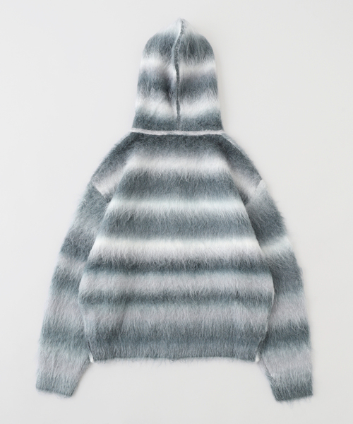 WOKE EDGE(ウォークエッジ)の「WOKE EDGE / ウォークエッジ GRADATION MOHAIR ZIP KNIT(パーカー・メンズ・レッド/ブラック・MEDIUM)」の12枚目の写真
