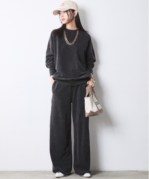CHIC STYLE(シックスタイル)の「硫化染スウェットパンツ<大きいサイズ有>シックスタイル(その他パンツ・レディース・チャコール/グレー系・M/L/LL/3L/4L/5L)」の4枚目の写真