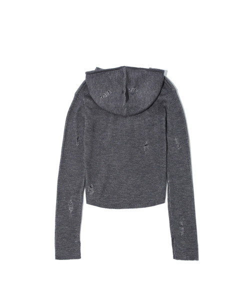 CRITIC（クリティック）の「WORMHOLE HOODIED KNIT(FOR WOMEN) CHARCOAL（ニット/セーター・レディース・その他・FREE）」の3枚目の写真