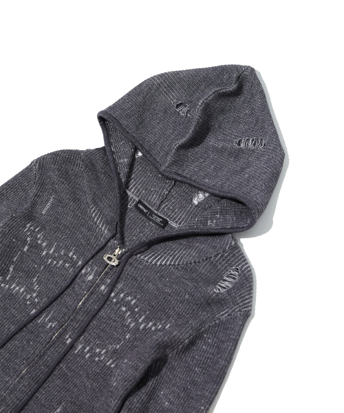 CRITIC（クリティック）の「WORMHOLE HOODIED KNIT(FOR WOMEN) CHARCOAL（ニット/セーター・レディース・その他・FREE）」の4枚目の写真
