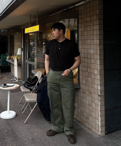JUAN HOMME(ジュアンオム)の「ヘンリーネックハーフスリーブ(ブラック)(Tシャツ/カットソー・メンズ・その他・SMALL/MEDIUM/LARGE)」の2枚目の写真