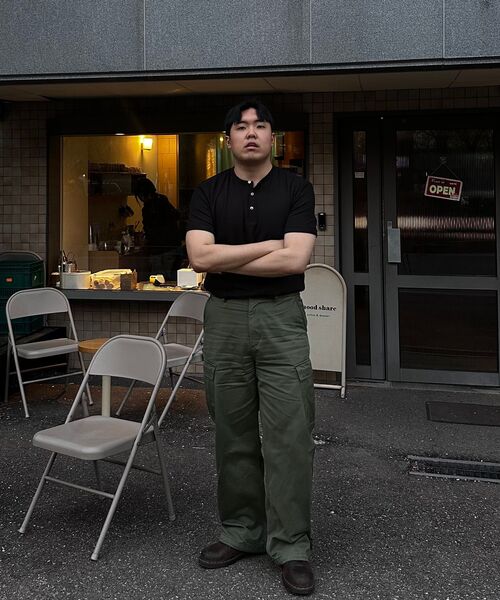 JUAN HOMME(ジュアンオム)の「ヘンリーネックハーフスリーブ(ブラック)(Tシャツ/カットソー・メンズ・その他・SMALL/MEDIUM/LARGE)」の5枚目の写真