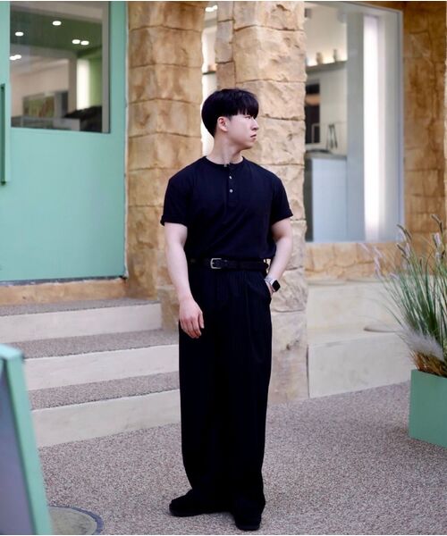 JUAN HOMME(ジュアンオム)の「ヘンリーネックハーフスリーブ(ブラック)(Tシャツ/カットソー・メンズ・その他・SMALL/MEDIUM/LARGE)」の6枚目の写真