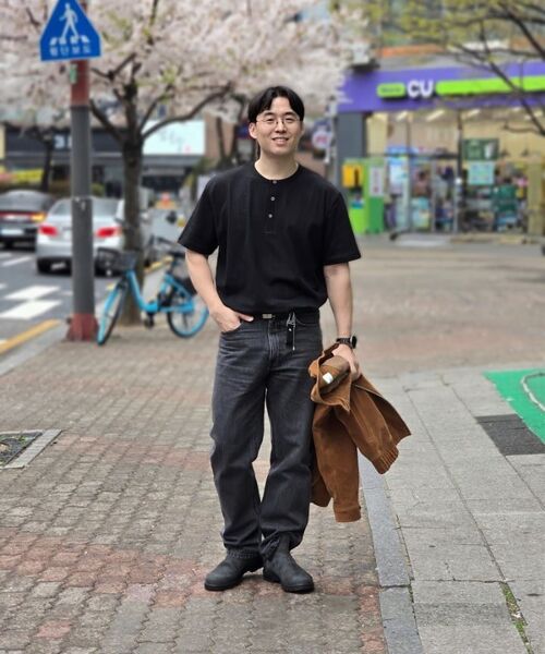 JUAN HOMME(ジュアンオム)の「ヘンリーネックハーフスリーブ(ブラック)(Tシャツ/カットソー・メンズ・その他・SMALL/MEDIUM/LARGE)」の7枚目の写真