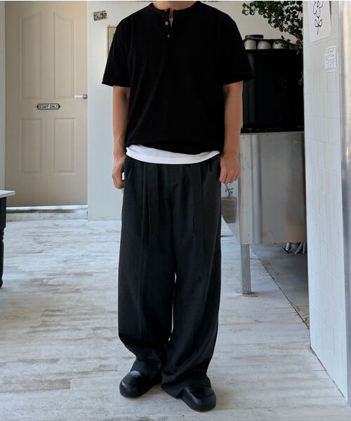 JUAN HOMME(ジュアンオム)の「ヘンリーネックハーフスリーブ(ブラック)(Tシャツ/カットソー・メンズ・その他・SMALL/MEDIUM/LARGE)」の8枚目の写真