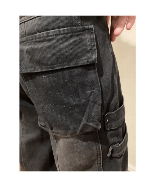 Bling Leads（ブリングリーズ）の「【Blss】【Bling Leads】ダメージ加工カーゴデニムパンツ（デニムパンツ・メンズ・ブラック/ブルー・FREE）」の7枚目の写真