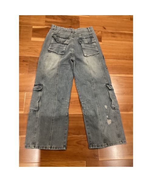 Bling Leads（ブリングリーズ）の「【Blss】【Bling Leads】ダメージ加工カーゴデニムパンツ（デニムパンツ・メンズ・ブラック/ブルー・FREE）」の14枚目の写真