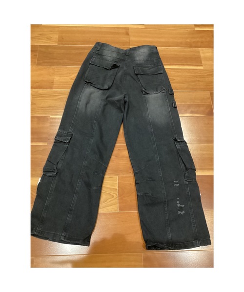Bling Leads（ブリングリーズ）の「【Blss】【Bling Leads】ダメージ加工カーゴデニムパンツ（デニムパンツ・メンズ・ブラック/ブルー・FREE）」の11枚目の写真