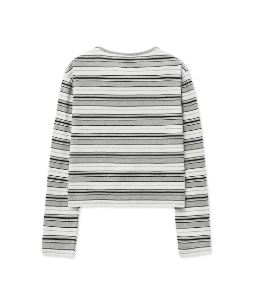 YALE(イェール)の「マルチストライプクロップロングスリーブ_グレー(Tシャツ/カットソー・レディース・その他・SMALL/MEDIUM)」の3枚目の写真