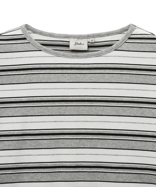 YALE(イェール)の「マルチストライプクロップロングスリーブ_グレー(Tシャツ/カットソー・レディース・その他・SMALL/MEDIUM)」の4枚目の写真