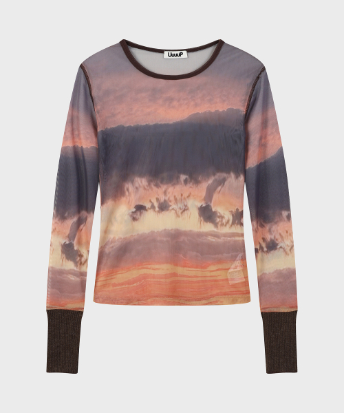 オールオーバープリントメッシュTシャツ - サンセット