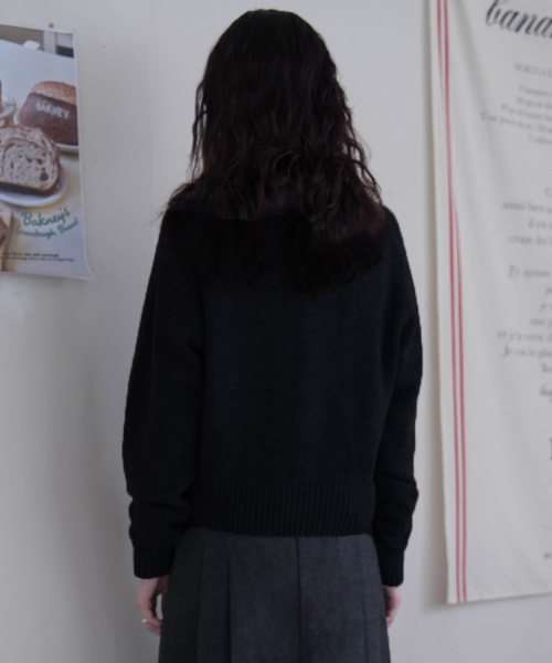 DEHEVE（デヘヴェ）の「Wool V-neck Knit [Black]（ニット/セーター・レディース・ブラック・FREE）」の8枚目の写真
