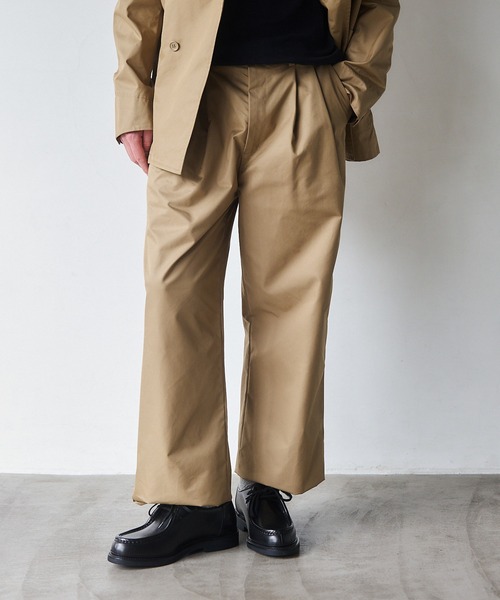 NewAnce(ニュアンス)の「【NewAnce】Wide Two-Tuck Pants / ワイドツータックパンツ スラックス -オリジナルツイルシリーズ- ≪セットアップ対応可≫(スラックス・メンズ・ベージュ/ブラック・S/M/L)」の16枚目の写真